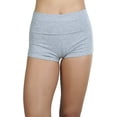 thumbnail image 6 of ToBeInStyle Women's Wide Waistband Rollover Yoga Shorts - Light Heather Grey - M, 6 of 6