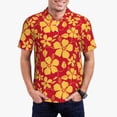 thumbnail image 1 of Balery Red Vintage Flowers Camisa Polo de Hombre con Estampado, de Manga Corta y Tejido Medio, Camisa Tipo Golf Polo-Small, 1 of 6