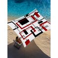 thumbnail image 2 of Sun Shade Sail 8'x10' Red Abstract Lines Rectangle Sun Shade Sails Canopy Waterproof Modern Art Outdoor Sunshades Sand UV Block Cover Shades Cloth for Patio Backyard Garden Deck Porch Lawn, 2 of 9