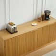 thumbnail image 7 of 67" Sideboard Buffet Cabinet with Storage, Modern Credenza Coffee Bar Console Table with Golden Handle, Accent Storage Cabinet for Dining Room, Natural, 7 of 7