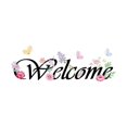 thumbnail image 3 of Adhesivo de pared elegante de PVC con diseño floral de bienvenida, 40 x 15 cm, 3 of 3