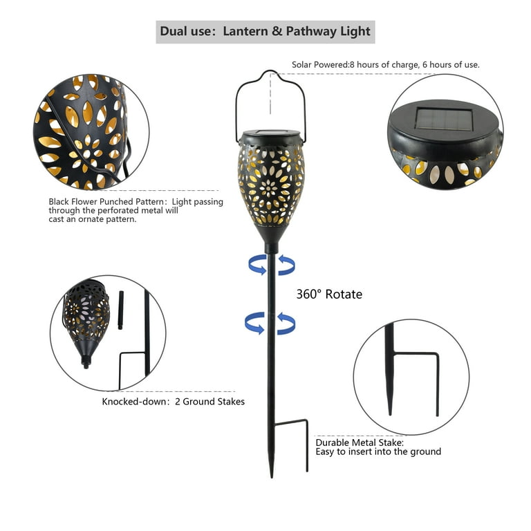 ライト・ランタン OVERLAP THE LIGHT soil hack society Solar Pathway Lights - 3 Pack Solar Stake Lights Outdoor