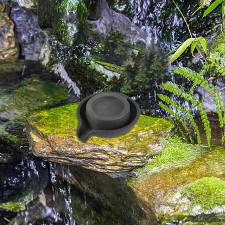 Supvox Pond Spitter Fountain Micro Water Mill Fountain Grey Plastic Relaxing Atmosphere 1Set