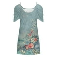 thumbnail image 5 of Puntoco Vestido Casual De Mujer Con Cuello Redondo Y Manga Corta Con Hombros Descubiertos, Vestido De Manga Corta Con Cuello Redondo, Verde Menta Xxxxxl,Regalos Para Mujer Joven, 5 of 5