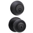 thumbnail image 1 of Amazon Basics - Perilla para puerta exterior con cerradura con llave y cerrojo, color negro mate, 1 of 8