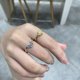 thumbnail image 4 of Anillos de compromiso para mujer, sortija de Luna y Sol Azul celeste brillante, banda para el dedo apilable, novedad de 2023, 4 of 4
