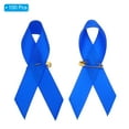 thumbnail image 3 of Unique Bargains Ribbon Pins, 100Pcs Blue Awareness Ribbon Satin with Safety Pins, 3 of 7