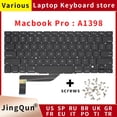 thumbnail image 2 of New Laptop Keyboard For Macbook Pro Retina 15" A1398 US UK Russian Spain French 2012 2013 2014 2015 SP, 2 of 5