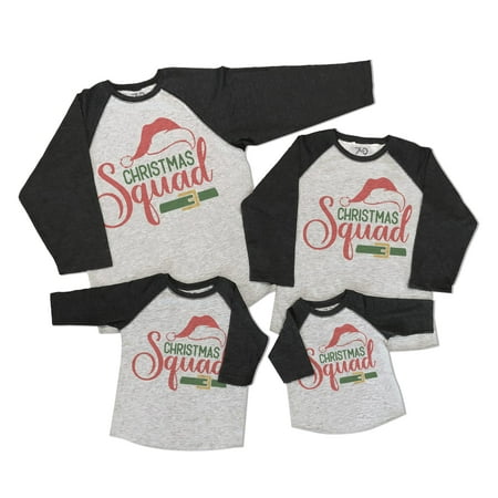 

7 ate 9 Apparel Matching Family Merry Christmas Shirts - Santa s Christmas Squad Grey Shirt 4T