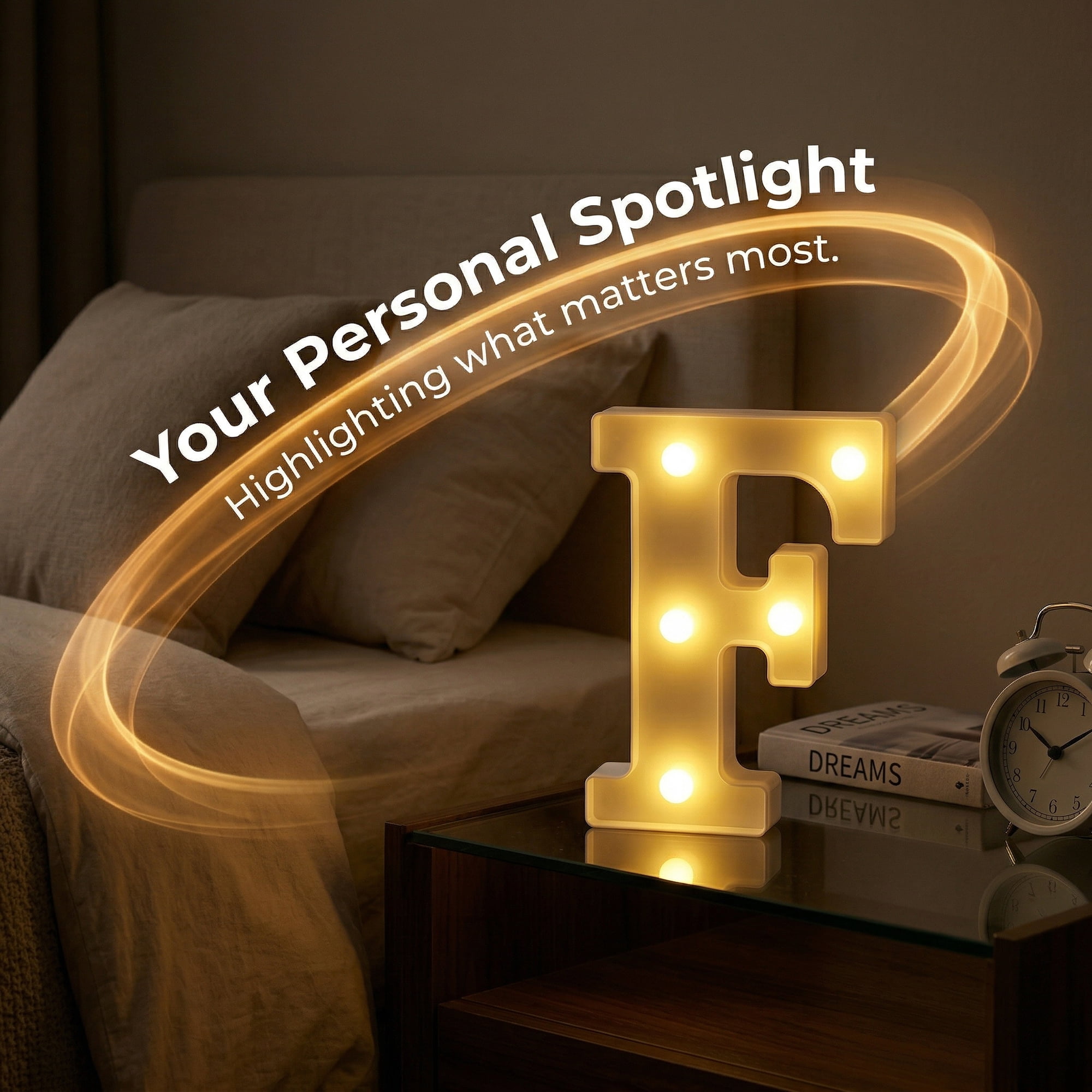 Unique Bargains Marquee Letters With Lights LED Light Up Signs Letter F 5"L x 1.1"W x 6.1"H