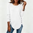 thumbnail image 5 of Zysthvn Casual Ladies Sweatshirts Pullover Winter Lightweight Sweatshirts for Women Long Sleeve Loose Fit Crewneck Solid Tops, 5 of 8