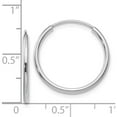 thumbnail image 5 of 14K White Gold 1.5mm Polished Endless Hoop Earrings (17 X 17) Made In Peru xy1183, 5 of 6