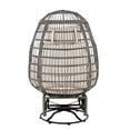 thumbnail image 4 of Furvclv Outdoor Egg Chair, Swing Chair With 4 Pillows, Thick Soft Padded Back And Arm, Swivel & Rocking Function, Swivel Base, Adjustable Foot Pads, Wicker Egg Chair, 4 of 9