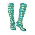 thumbnail image 4 of Balery Lemon Blue Printed Novelty Socks Men's Women's Crew Socks Sports Socks Knee High Socks Cotton Socks Quirky and Cool Socks, 4 of 9