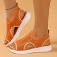 thumbnail image 6 of Sandals For Women 2025 Wedge Heel Open Toe Elastic Ankle Straps Breathable Shoes Summer Casual Hollow Breathable Sport Sandals Orange 37, 6 of 9