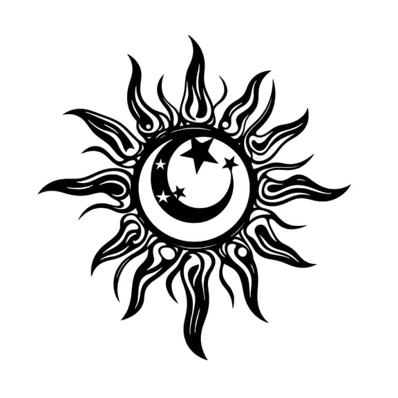 Metal Art Wall Decor | Black Metal Wall Art Sun and Moon Decor Celestial Wall Decor for Living Room Boho Outdoor Decor for Patio Bedroom