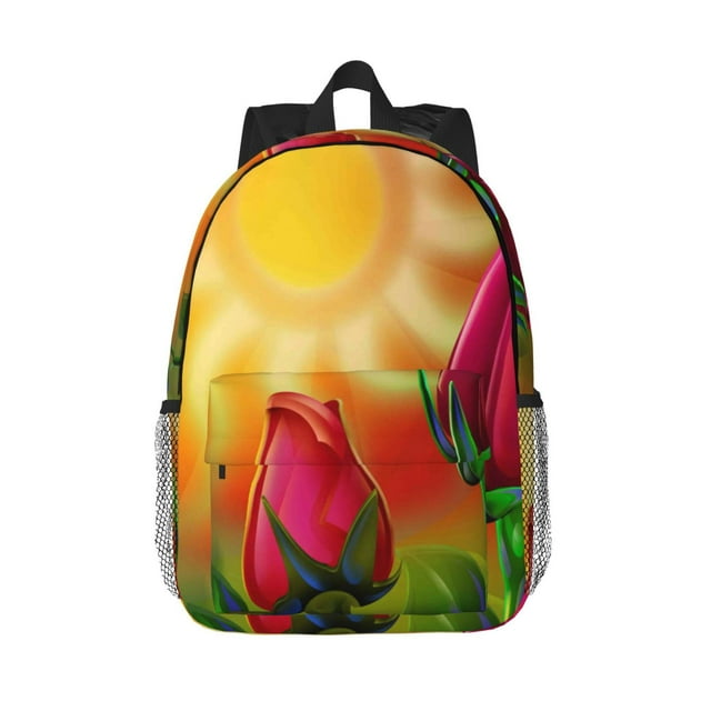 Lukts Rose Psychedelic Pattern 15 Inch Student Backpack, Waterproof Laptop Backpack with Adjustable Shoulder Straps, Lightweight Travel, Campus Backpack, Unisex