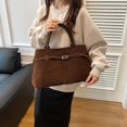 thumbnail image 4 of Bolso de mano informal de alta capacidad, cartera de mano con asa superior, acabado mate, estilo Retro británico, 2024, 4 of 6