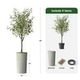 thumbnail image 3 of Artificial Tree in Modern Swirl Pattern Planter, Fake Olive Silk Tree for Indoor and Outdoor Home Decoration - 68" Overall Tall (Plant Pot Plus Tree), 3 of 5