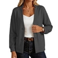 thumbnail image 2 of Enjoytime Lightweight Jacket Women Long Sleeve Button Down Coat Fall Fashion Work Business Casual Plus Size Outerwear with Pockets, 2 of 8