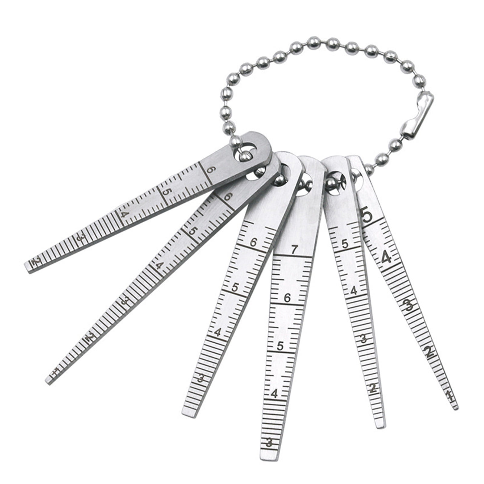 6pcs/set Taper Gauge 0-7mm Weld Inspection Ruler Stainless Steel Feeler Gauges Aperture Scale Hole Inspection Measuring Rulers ,Easy to Use