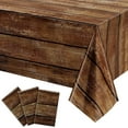 thumbnail image 1 of HAHDAXIA 3Pcs Wood Grain Tablecloths Brown Natural Wood Plastic Table Cover Rustic Rectangular Disposable Table Decoration Vintage Farmhouse Style Table Cloth for Rustic Thanksgiving Party De, 1 of 5