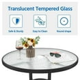 thumbnail image 4 of NiamVelo 32" Patio Table with Umbrella Hole, Round Glass Patio Table, Outdoor Bistro Dining Tables for Outside, Garden, Balcony,Patio, 4 of 11