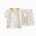 thumbnail image 1 of COMVALUE Pyjama d'Été pour Fillette, 2 Pcs, Haut à Manches Courtes, Tenue de Nuit Confortable et Ajustée, Jaune, pour Taille 2-3 Ans, 1 of 5