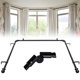 thumbnail image 1 of Barra de cortina de ventana de 1 pulgada de metal resistente para ventanas de 59 a 184 pulgadas, barra ajustable en forma de U con extremo decorativo,, 1 of 8