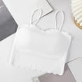 thumbnail image 2 of MDUKONU Womens Scalloped Bulit Iin Self Bra Crop Tank Tops Spaghetti Strap Sleeveless Versatile Summer Going Out Tee Shirts Size: One Size White, 2 of 3