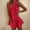 Red, variant on Ayolanni A-Line Dresses for Women V-Neck Y2K Midi Solid Color Dress Dating Cotton Linen Off the Shoulder Sleeveless Ruffle Sundress L