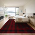 thumbnail image 3 of ODIKA 9'x12' Washable Area Rug Non-Shedding, Easy Care Tartan Gingham Striped Checkered Field Front Layering Large Plaid Flowing for Master Suite, California King, Under Bed, 3 of 7