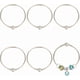 thumbnail image 1 of 1 caja de 6 pulseras de cadena de serpiente de metal, de latón plateado, con dijes, de plata de ley europea, flexibles y ajustables, con agujeros grandes., 1 of 5