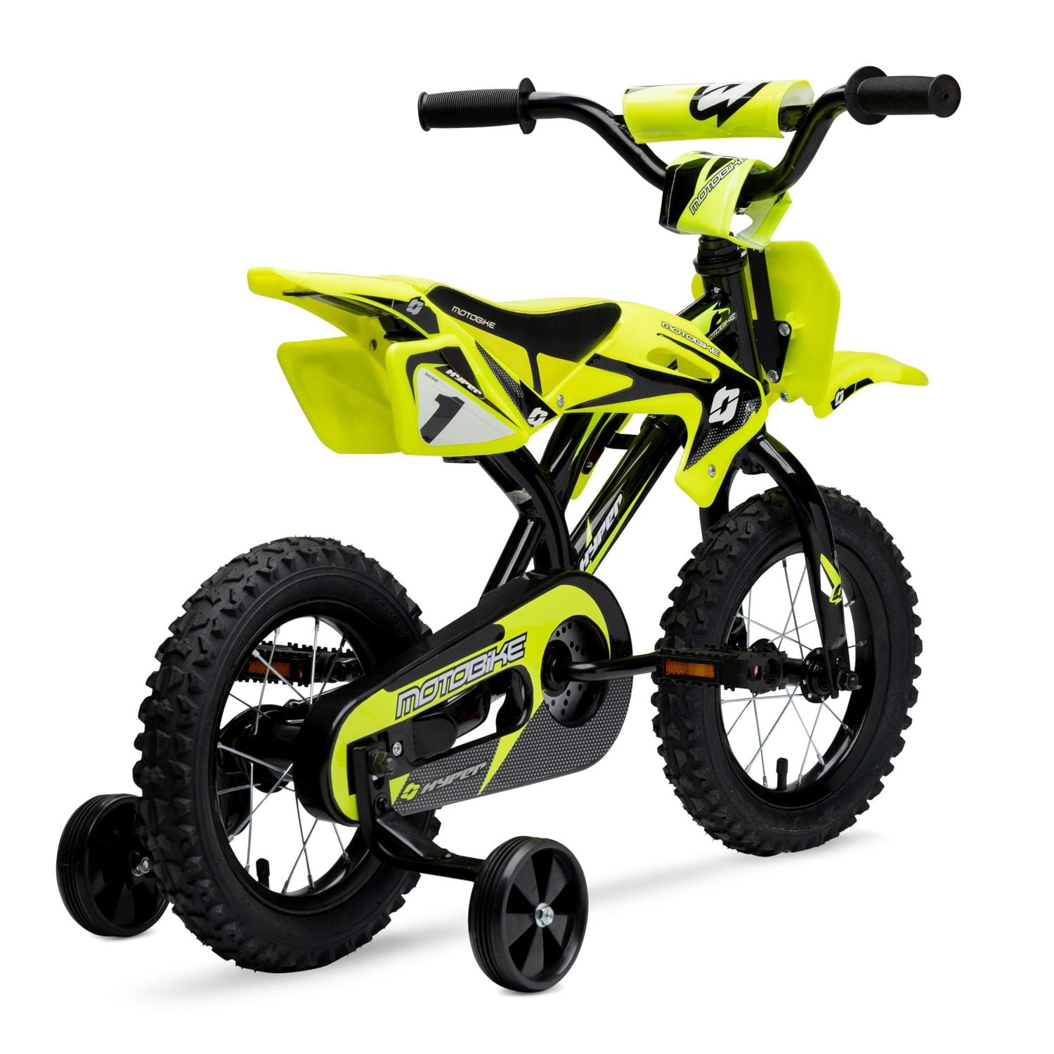 Hyper Bicycles 12" Motobike for Kids, Yellow