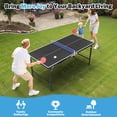 thumbnail image 3 of 6ft Midsize Outdoor Ping Pong Table Set, SEGMART Foldable Tennis Table with Net, 2 Ping Pong Paddles, 3 Balls for Adults and Kids, Portable Table for Indoor Outdoor Game, 3 of 16