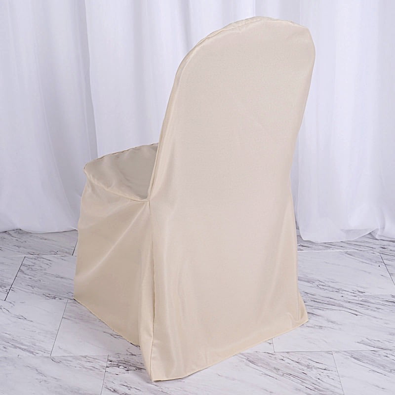 BalsaCircle Banquet Polyester Chair Cover Wedding Party Supplies - Beige