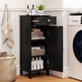 thumbnail image 4 of Costway Bathroom Storage Floor Cabinet Organizer Free-Standing w/ Drawer Black, 4 of 11