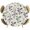 Navy blue, green, linen, variant on Elastic Fitted Round Tablecloth, Grey Black Botanical Waterproof Stretch Table Cover for 55"-60" Tables, Rustic Country Spring Floral Summer Leaf Washable Outdoor Tablecloths for Patio, Picnic