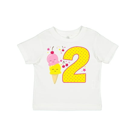 

Inktastic Ice Cream Second Birthday Pink Gift Toddler Boy or Toddler Girl T-Shirt