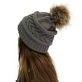 thumbnail image 3 of Dyfzdhu Women Solid Stitching Outdoor Plush Hats Crochet Knit Beanie Cap Button Peaked Gray, 3 of 7