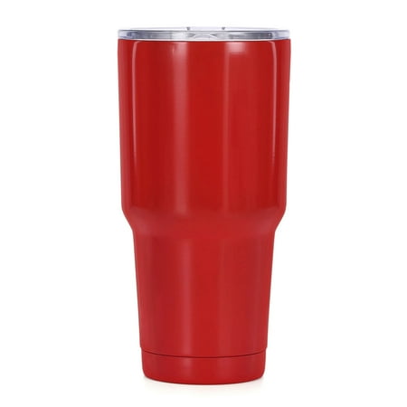 

Aspire 30 Oz. Stainless Steel Tumbler with Resistant Lid Double Walled Insulated Travel Mug 7.8 H x 4 D-Red-resistant lid