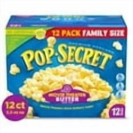 Pop Secret Microwave Popcorn, Movie Theater Butter, Flavor, 3 oz Sharing Bags, 12 Ct,2 pack