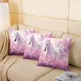 thumbnail image 3 of White Horse Pack Of 2 Throw Pillow Covers For Teens ,Pink Fantasy Floral Cushion Cases,Magical Animal Pillow Covers,3D Galloping Horse Decorative Accent Pillow Cases For Sofa Couch,16x16 Inch, 3 of 5