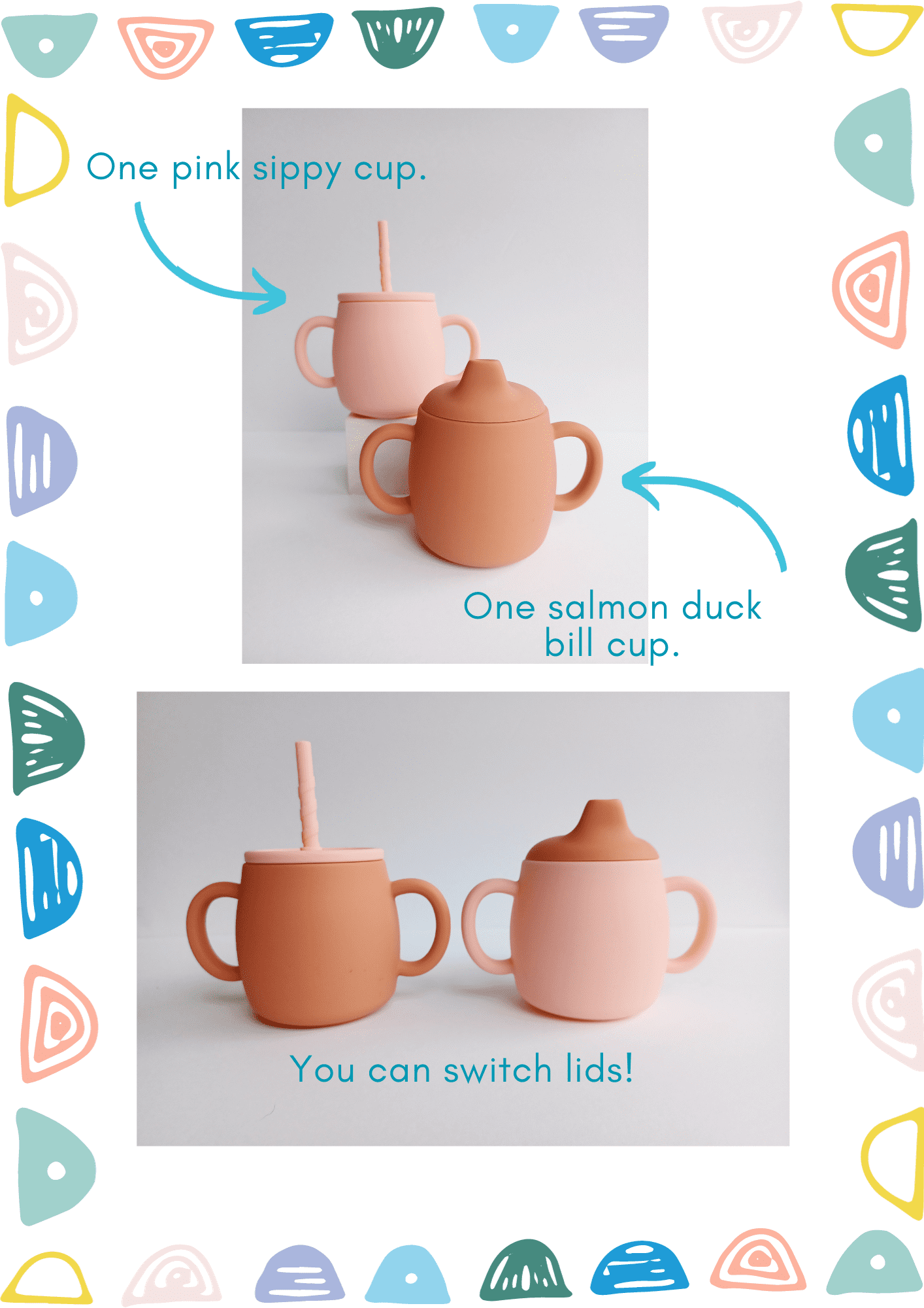Lauka Inc. easy grip - soft spout and straw silicone sippy cup.