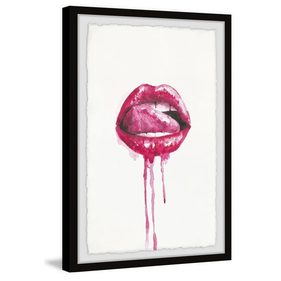 Marmont Hill "Enticing Lips" Framed Painting Print
