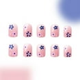 thumbnail image 5 of HHBEAUTY 24Pcs Blue and Pink Flowers Press on Nail Square Short Fake Nails Light Pink False Nail Glossy Full Cover Stick on Nail Acrylic Spring Floral Artificial Nails for Women Girls Glue on Nail, 5 of 6