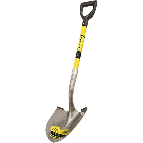 Truper 31200 Tru Pro 29-Inch Round Point Shovel with Fiberglass D-Handle