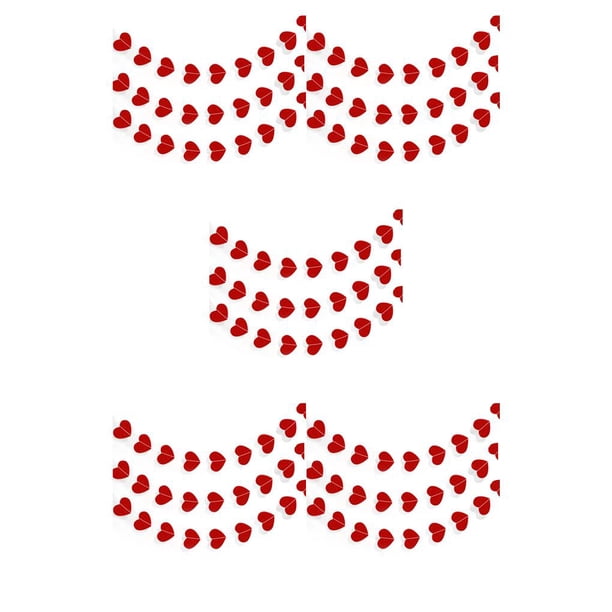 Advancent 1 Juego de pancartas colgantes de papel con guirnalda de corazones, suministros para el hogar con diseño de cuerda previa, serpentina Type2 NO2