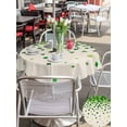 thumbnail image 4 of Outdoor Tablecloth with Umbrella Hole and Zipper, St. Patrick's Day Round Table Cloth 60 Inch Waterproof Tablecloth, Spring Lucky Shamrocks Leaves Retro Country Picnic Table Cover for Patio Camping, 4 of 7