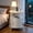 White, variant on Round End Table with Charging Station, Fluted Side Table with Sliding Door, Mid Century Modern Nightstand for Bedroom & Living Room, Yellow
